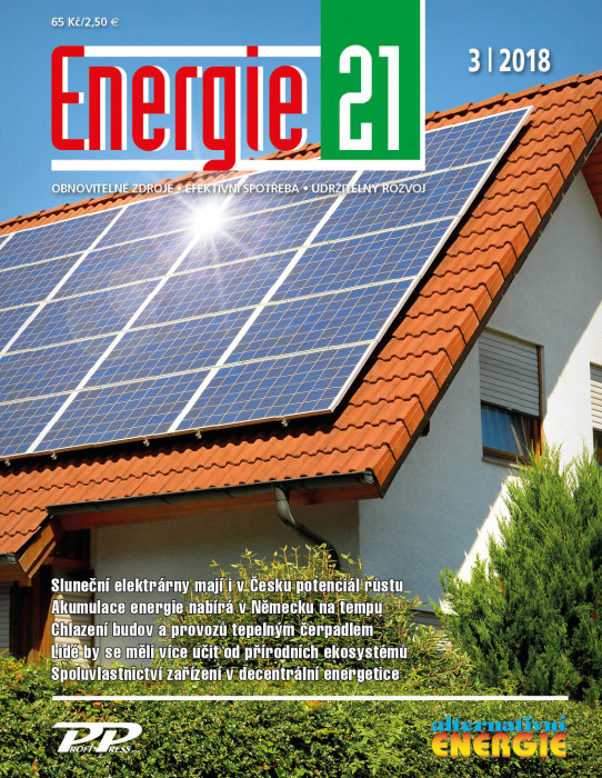 Obálka titulu Energie 21/Alternativní energie - vydání č. 3/2018