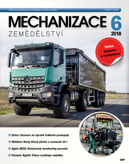 Obálka titulu Mechanizace zemědělství - vydání č. 6/2018