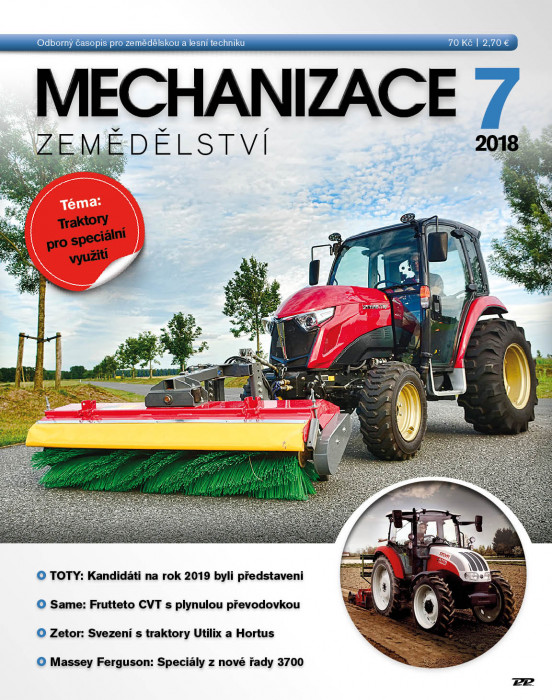 Obálka titulu Mechanizace zemědělství - vydání č. 7/2018