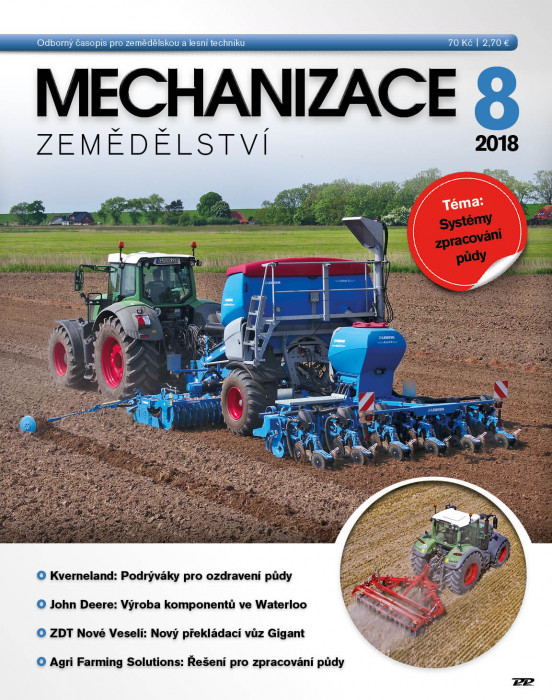 Obálka titulu Mechanizace zemědělství - vydání č. 8/2018