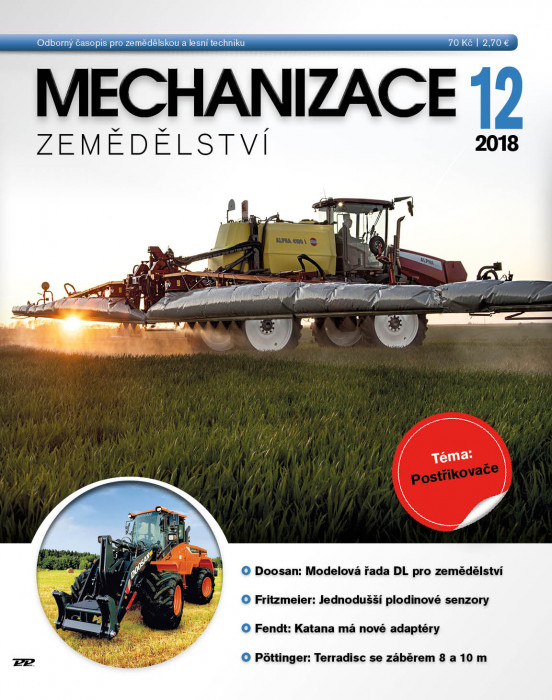 Obálka titulu Mechanizace zemědělství - vydání č. 12/2018