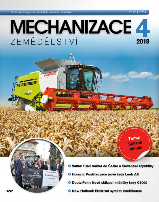Obálka titulu Mechanizace zemědělství - vydání č. 4/2019