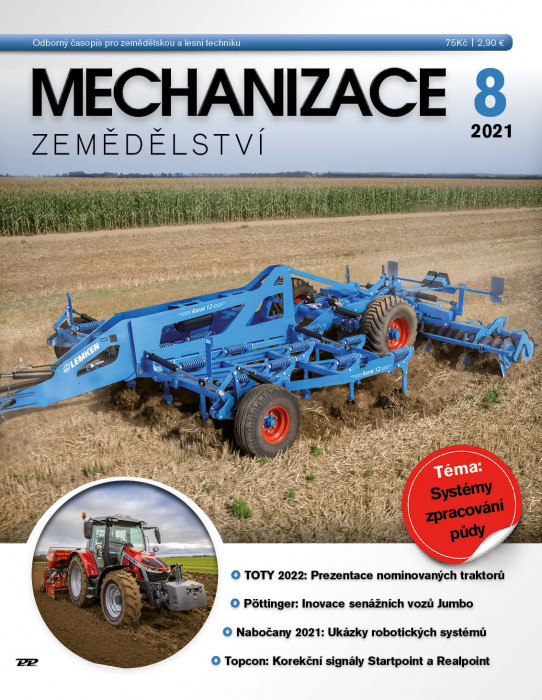 Obálka titulu Mechanizace zemědělství - vydání č. 8/2021