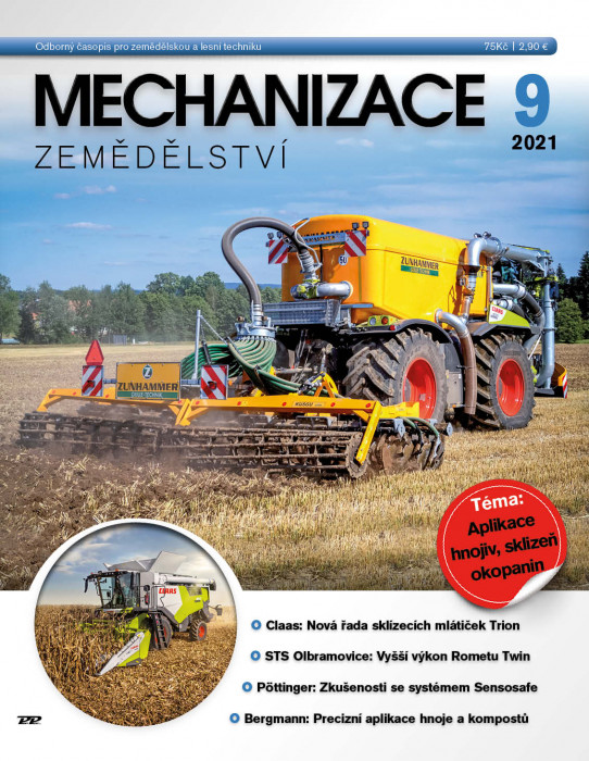 Obálka titulu Mechanizace zemědělství - vydání č. 9/2021