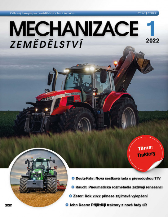 Obálka titulu Mechanizace zemědělství - vydání č. 1/2022