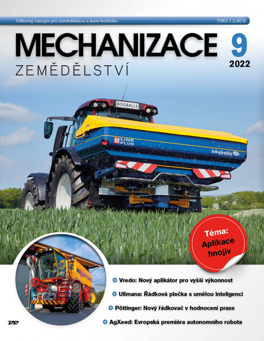 Obálka titulu Mechanizace zemědělství - vydání č. 9/2022
