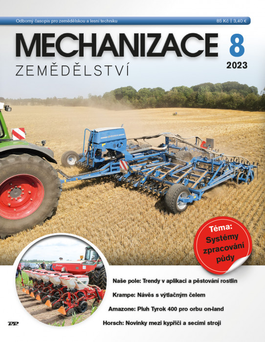 Obálka titulu Mechanizace zemědělství - vydání č. 8/2023