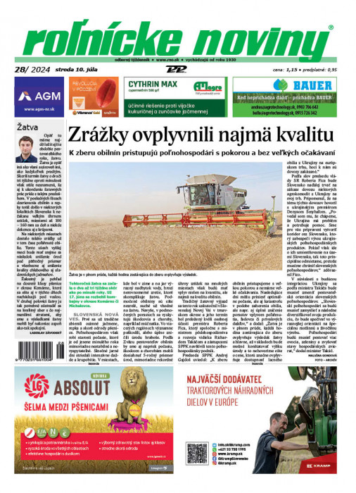 Obálka titulu Rolnické noviny - vydání č. 28/2024