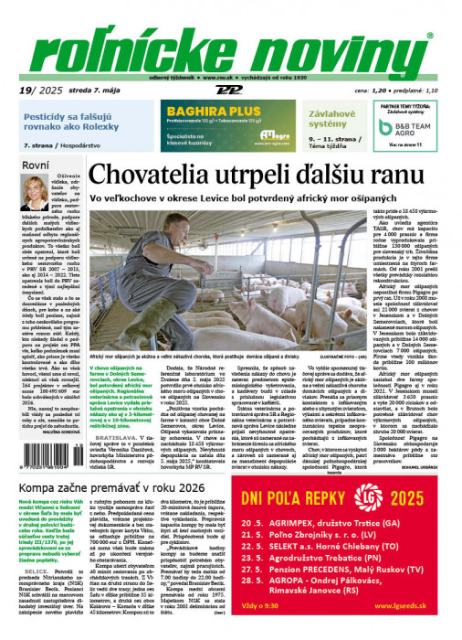 Obálka titulu Rolnické noviny