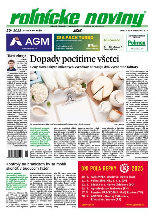 Obálka časopisu Rolnické noviny
