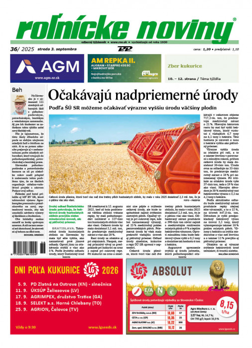 Obálka titulu Rolnické noviny