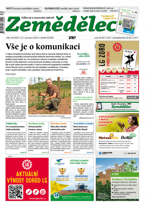 Obálka titulu zemedelec