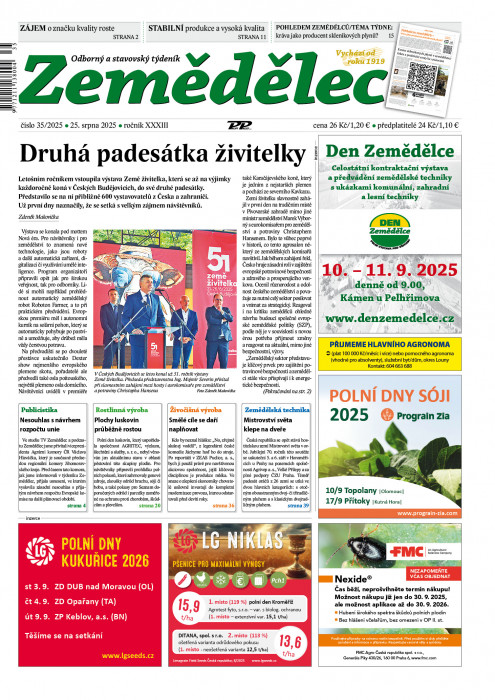 Obálka titulu Zemědělec