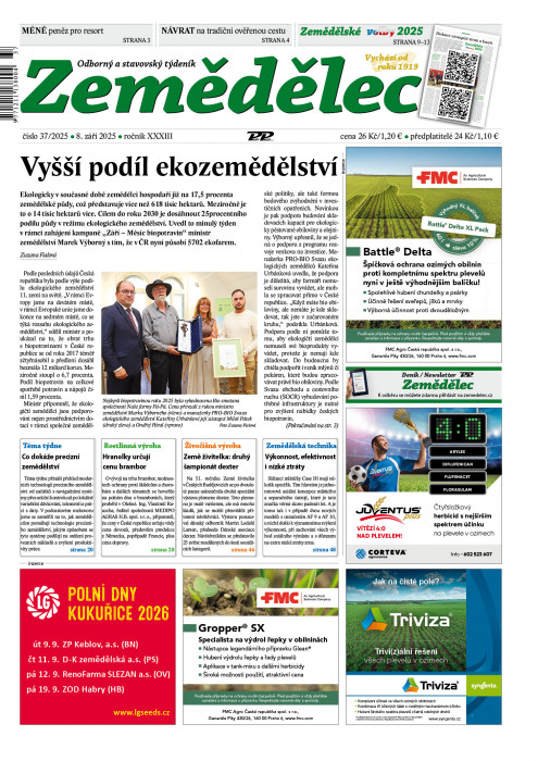 Obálka titulu zemedelec